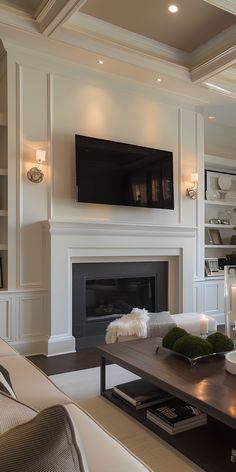 the living room is clean and ready to be used as a home theater or entertainment center