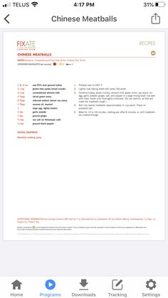 the chinese meatballs menu on an iphone