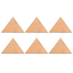 four wooden triangles are shown on a white background