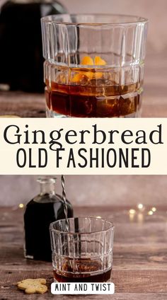 an old fashioned cocktail with gingerbread and whiskey