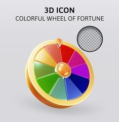 the colorful wheel of fortune is shown in 3d