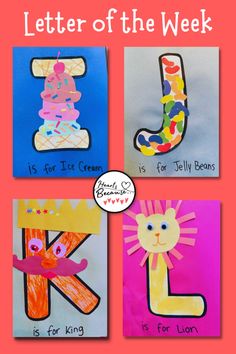 letter of the week craft for kids with pictures of animals, letters and numbers on them