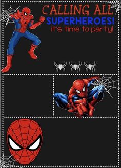 a spiderman birthday party poster