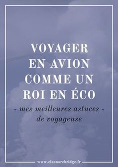 an airplane flying in the sky with text that reads voyager en avion comme un rojen eco