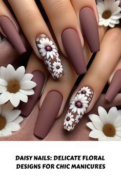 Daisy Nail Art, 2022 Nails, Pink Nail Art Designs, Nails Elegant, Chic Nail Art, Sunflower Nails, Green Nail Designs, Cute Spring Nails, Nails Green