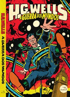 an old comic book cover with a man on a skateboard