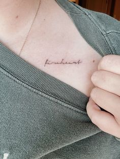 a woman's chest with the word friends written on it