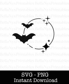 the svg - png instant file is shown with bats and stars on it