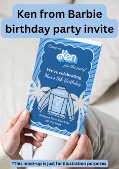 a person holding up a birthday party card