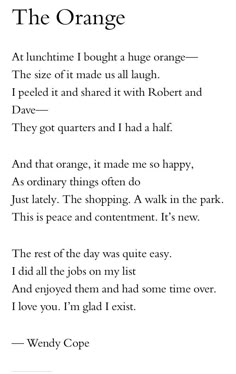 the orange poem is shown in black and white