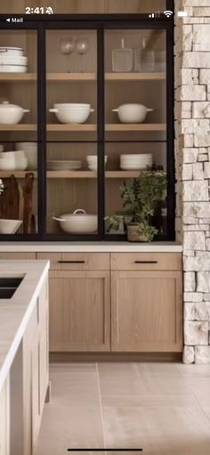 the kitchen is clean and ready to be used for dinner or desserts on the table