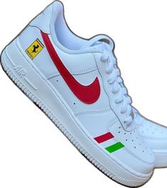 Ferrari Custom Air Force 1-shecustomize Custom White Sneakers For Gift, Casual White Custom Sneakers As Gift, Customized White Sneakers As A Gift, Customized White Sneakers As Gift, White Casual Custom Sneakers Gift, Casual White Custom Sneakers Gift, Customized White Sneakers For Gift, White Sporty Sneakers, Shoe Embroidery