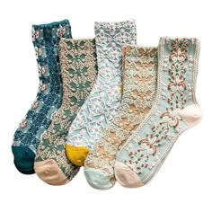 PRICES MAY VARY. Size: suitable for US Women 5 - 9 Material: mostly made up of cotton Care: Machine washable What's included: 5 pairs of cute floral socks of your choice! Great Christmas Gift: Cute and stylish floral patterns are perfect for your lovely one. Cute, comfy, and stylish women's socks in 5-pack. They are made up of 90% cotton, which secures their comfortability. Wearable for all seasons. The size is suitable for US women 5 - 9. Different color combinations are provided. They are mach Boho Socks, Embroidered Socks, Flower Socks, Floral Socks, Invisible Socks, Lace Socks, Floral Retro, Cute Socks, Calf Socks