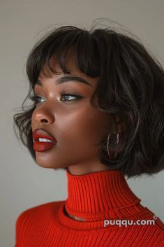 Dark Brown Short Curly Hair, French Bob Black Women, Black Women Bob Hairstyles, Women Bob Hairstyles, Voluminous Bob, Black Women Bob, Crown Collection, Short Braids