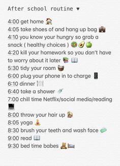 School Morning Routine 5 Am Leave At 7 30, Afterschool Routine Highschool, After School Routine Schedule, After School Routine 4:00, After School Routines, After School Schedule, Before School Routine, School Night Routine