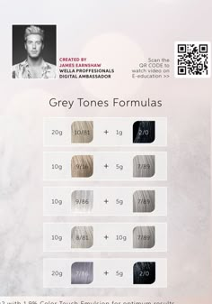 Wella Smokey Ash Blonde, Wella Gray Hair Formula, Wella Illumina Color Formulas, Wella Ash Blonde Formula, Wella Ash Brown Formula, Wella Shinefinity Formulas, Grey Hair Formula, Shinefinity Formulas, Chrome Hair Color