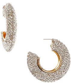 From Anna & Ava&#x2C; these earrings feature:Hoop earringsGold-plated steel with glass stonesPost closureApprox. 2" diameterImported. Rhinestone Hoop Earrings, Rhinestone Jewelry, Accessories Jewelry Earrings, Dillard's, Crystal Earrings, Crystal Rhinestone, Jelly, Jewelry Accessories, Hoop Earrings