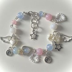 Fairy Bracelets, Anting Manik, Angel Wing Bracelet, Bracelets Design, Pretty Princess, Beads Bracelet Design, Star Bracelet, Pretty Bracelets