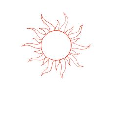 the outline of a sun on a white background