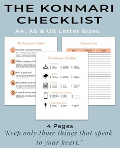 the konmari checklist has four pages to keep on those things that speak to your heart