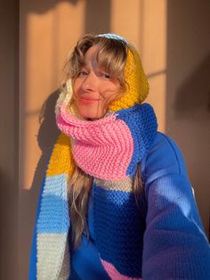 - Bhava Style Colorful Scarf - Warm Winter Scarf - Completely Hand-knitted - It is recommended to wash at 30 degrees or just hand wash with cold water. - After we ship your product, we give you a tag number. This number is updated within the first 24 hours. Then you can follow the updates by clicking on it. Welcome to Bhava's 🌻 Here you will find tops, skirts, shirts, dresses, cardigans, and many more women, men, and unisex clothing. All of my products are knitted, photographed, packaged, and d Large Knit Scarf, Scarfs Ideas Crochet, Multicolored Scarf Knit, Knitted Scarf Wool, Cute Knitted Scarves, Long Knitted Scarf, Snoopy Crochet Scarf, Color Block Knit Scarf, Colourful Knit Scarf