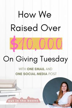 a woman sitting in front of a stack of books with the words how we raised over $