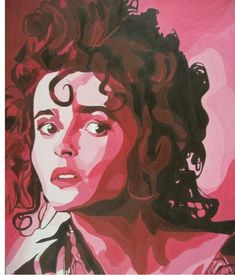 a painting of a woman with curly hair