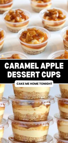 caramel apple dessert cups with text overlay