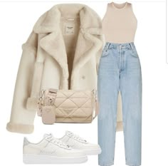 Mode Zara, Trendy Outfits Winter, Cold Outfits, Autumn Outfit, White Jacket, Looks Style, Casual Style Outfits, Lookbook Outfits