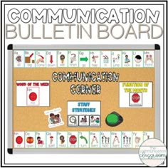 a bulletin board with the words communication center