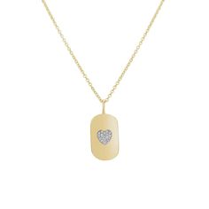 Loving Heart Diamond Dog Tag Necklace in 14k Yellow Gold The North Star, Loving Heart, Heart Diamond, Eco Friendly Living, Recycled Gold, North Star, Dog Tag, Diamond Heart