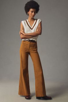 The Junie High-Rise Wide-Leg Flare Pants by Maeve High Rise Wide Leg Pant, Women’s Pants 2022, Women Flared Pants 2023, Luxury Fall Cropped Straight Leg Jeans, Wide Leg Pant Boots, Cropped Flare Dress Pants, Fall Mid-rise Wide Leg Pants With Belt Loops, Fall High Waist Wide Leg Corduroy Pants, Rust High Waisted Pants