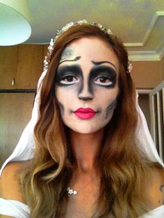 Scary Bride Makeup, Bride Makeup Looks, Creepy Clown Makeup, Ghost Makeup, Dead Bride, Scary Clown Makeup