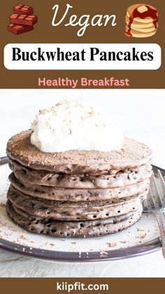 Vegan Buckwheat Pancakes are deliciously fluffy healthy breakfast idea. These egg-free pancakes are perfect for a hearty, plant-based breakfast. These healthy buckwheat pancakes are gluten-free, high in fiber, and naturally sweetened. Made with wholesome ingredients, nutty buckwheat pancakes are light, and easy to whip up in no time. High Fiber Vegan Breakfast, Healthy Buckwheat Pancakes, High Fiber Vegan, Hot Chocolate Vegan, Vegan Drinks Recipes, Vegan Pancake Recipes, Healthy Breakfast Idea, Gluten Free Easy, Vegan Hot Chocolate