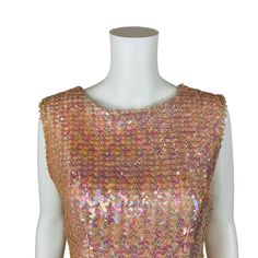 Vintage 50s Pink Sequin Sleeveless Top Glamorous Evening Tank B 36" | eBay Glamorous Fitted Tank Vest, Fitted Sequin Sleeveless Tank Top, Retro Sleeveless Party Top, Retro Fitted Sleeveless Tank Top, Fitted Retro Sleeveless Tank Top, Glamorous Fitted Vest For Spring, Fitted Glamorous Evening Vest, Vintage Fitted Tank Vest, Glamorous Sleeveless Party Vest