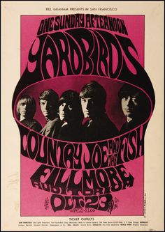 the yardbirds concert poster from 1970