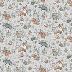 an animal themed wallpaper with various animals on it