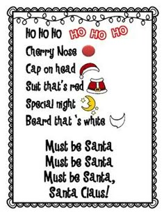 a christmas poem with santa clause on it