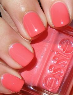 Summer Nail Colors, Pretty Nail Colors, Toe Nail Color, Coral Nails, Spring Nail Colors, Nice Nails, Nail Colours, Her Nails, Spring Nail Art