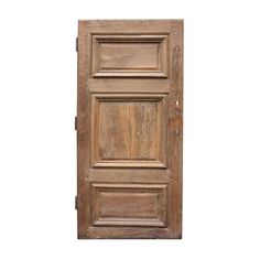 an old wooden door on a white background