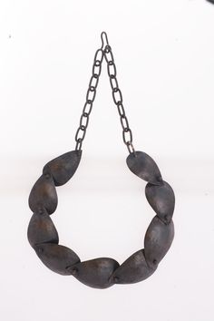 Steel Necklace - This is just a simple elegant fun piece.  <br /> <br />This piece is blackened steel. It will occasionally need to be wiped with baby oil and rubbed clean to maintain its beautiful finish Blackened Steel, Organic Jewelry, Artful Home, Stylish Necklace, Bib Necklaces, Leather Chokers, Metal Chain Link, Teardrop Necklace, Baby Oil