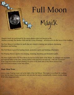 Full Moon Magick by XxMelanthaxX.deviantart.com on @deviantART Full Moon Magick, Full Moon Spells, Eclectic Witch