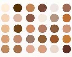 an array of different shades of brown, beige and white circles on a white background