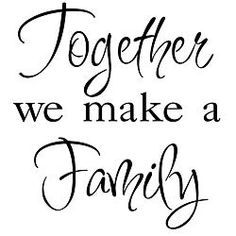 the words together we make a family written in cursive writing