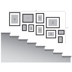 a set of stairs with pictures on the wall