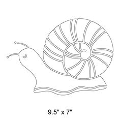 a snail that is drawn in the shape of a line, with its shell facing upward