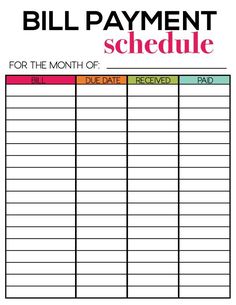 a printable bill payment schedule for the month of november to december, with text overlay