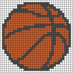 an orange and black basketball is shown in the middle of a cross - stitch pattern