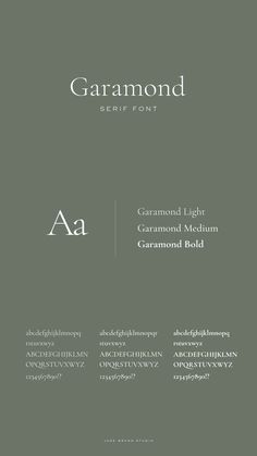 the front cover of garamond's new font and its accompanying alphabets