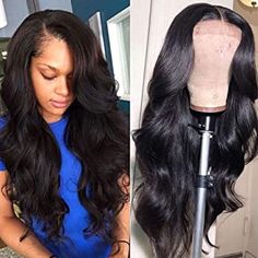 #wigs. 100% Virgin Human Hair Wigs,Brazilian Body Wave Lace Front Wigs. No Shedding, No Tangles, Can be Straightened, Curled, Bleached and Styled as your own hair. Check here for cap size, wig length, available colors, and other features. Affordable Human Hair Wigs, Wigs Black, Closure Wigs, Curly Hair Wig, Lace Closure Wig, Closure Wig, Brazilian Human Hair